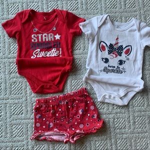 Patriotic onesies and shorts bundle set